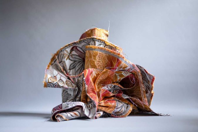 Fabric off-cuts used for Organic textile wall objects