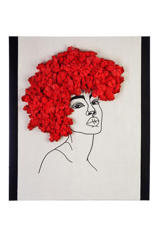 Biophilic wall panels made of colored moss