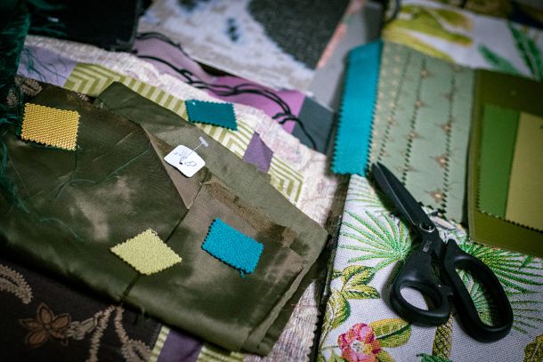 Upcycled materials: fabric swatches