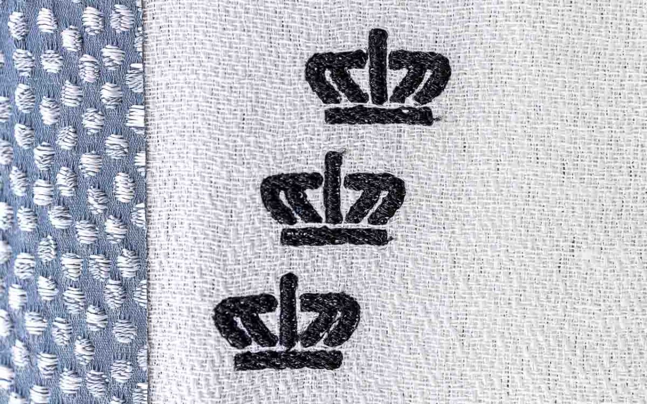 Custom logo embroidery for  sustainable wall art